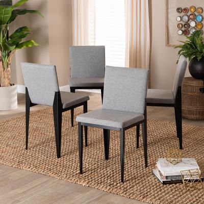 Bishop Industrial Fabric and Metal Dining Chair by Wholesale Interiors INC in Grey (Size ONE SIZE)