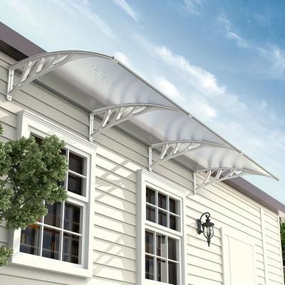 TEMU 1pc Sleek White Outdoor Sunshade - Abs Plastic & Aluminum Alloy, Waterproof Pvc, 8kg Capacity, L270*w100*h28cm - Patio & Garden, Lifelook