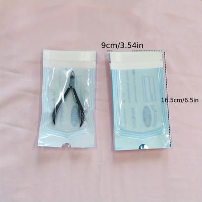 TEMU 50pcs Disposable Nail & Makeup Tool Sterile Pouches - Grade Paper+film Bags For Manicure, Tattoo Tools - Odorless, No Power Needed