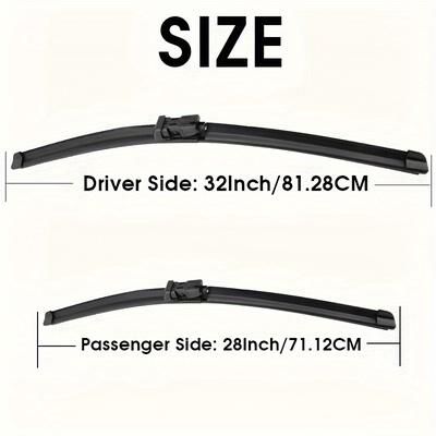 "TEMU Wiper Blades For Peugeot Vehicles, Including Models 3008 And 5008 With Sizes 32" And 28", As Well As 308 And 408 With Sizes 30" And 26", Specifically For The Front Windshield."