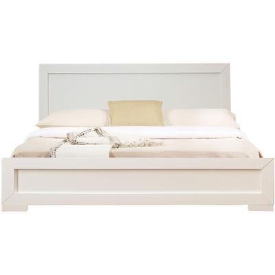 Trent Wooden Platform Bed in Walnut, Queen by Camden Isle in White (Size QUEEN)
