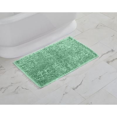 Wide Width Butter Chenille Bath Rug by BrylaneHome in Green (Size 17" W 24" L)