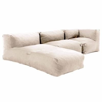 Salotto da giardino modulare 3 posti beige