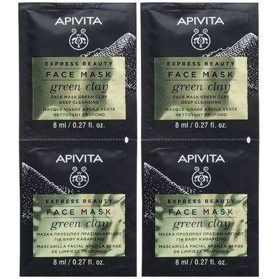APIVITA EXPRESS BEAUTY Maschera Viso con Argilla Verde Set da 2 2x16 m