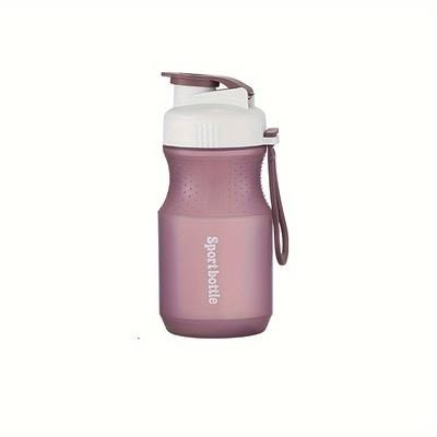 TEMU 1pc Durable Pp Sports Water Bottle - Leakproof, & Easy To Clean, Camping, Office, Travel - Dual-use, Anti-wear, Drop-proof Portable Cup In Pink, White, & Blue With Strap