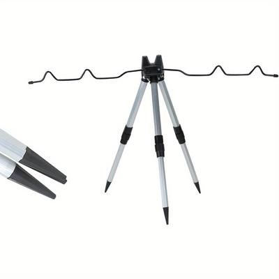TEMU Portable Fishing Rods Tripod Stand Hold 5pcs Fishing Rod Sea For Sea Beach Shore Pier Tackle Telescopic