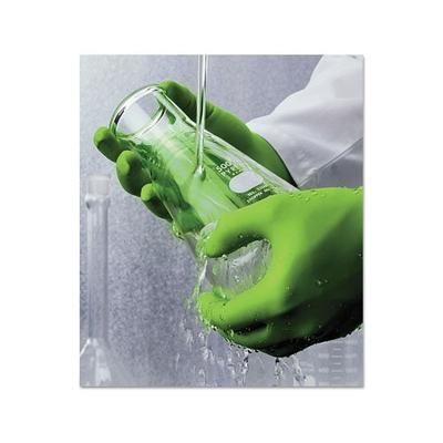 Showa 7705PFT Disposable Nitrile Gloves, Powder Free, 4 mil, Large, Fluorescent Green (845-7705PFTL)