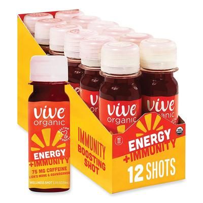 Vive Organic 34800003 Energy+Focus, 2 oz Bottle, 12/Pack GRR34800003