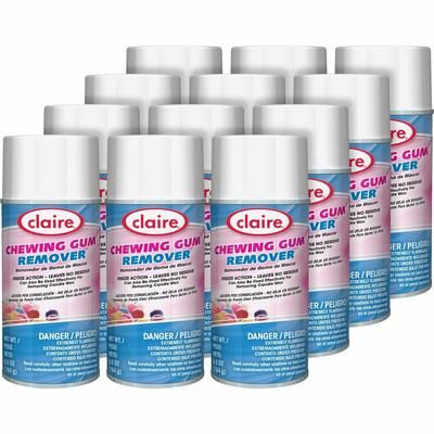 Claire CL813CT Chewing Gum Remover, Spray, 12 fl oz (0.4 quart), Cherry Scent, 12/Carton - Case of 12