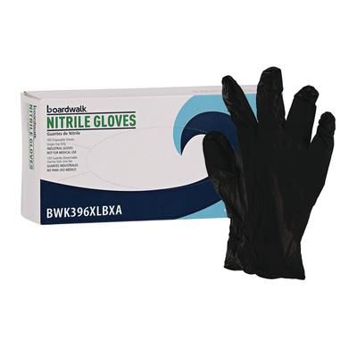Boardwalk 396XLBXA Disposable General-Purpose Powder-Free Nitrile Gloves, X-Large, Black, 4.4 mil, 100/Box - Box of 100 BWK396XLBXA