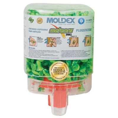 Moldex PlugStation(R) Earplug Dispenser, Disposable Plastic Bottle, Small Foam Earplugs, Bright Green, Meteors(R) (507-6634)