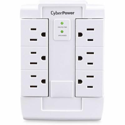 Cyberpower Csb600Ws Essential 6 - Outlet Surge With 900 J - Clamping Voltage 800V, Nema 5-15P, Wall Tap, Emi/rfi Filtration, Black, Lifetime Warranty