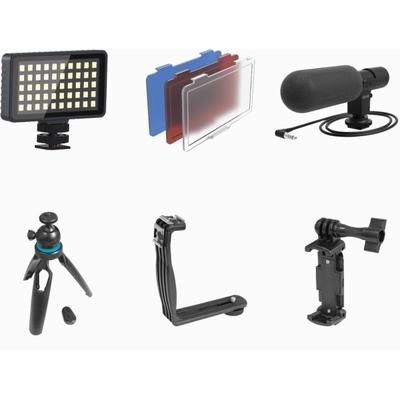 Bower Smart Photo Vlogger Kit With Led Light, Microphone & Remote, Black, Wa-Vlekit2