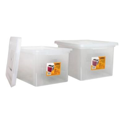Lorell Storage File Boxes With Lift-Off Lids, Letter/legal Size, 18" X 14 1/4" X 11", Clear, Case Of 2