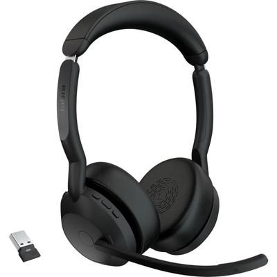 Jabra Evolve2 55 Headset - Stereo - Wireless - Bluetooth - 98.4 Ft - 20 Hz - 20 Khz - On-Ear - Binaural - Supra-Aural