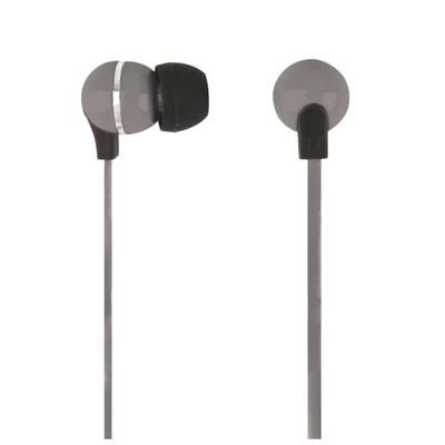 Ativa Plastic Earbud Headphones With Flat Cable, Gray