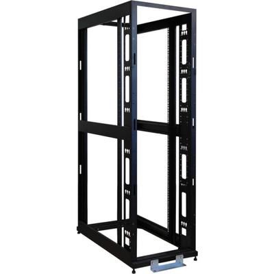 Tripp Lite 42U 4-Post Open Frame Rack Cabinet Square Hole Heavy Duty Caster - Rack Open Frame - 4-Post - Black - 42U - 19"