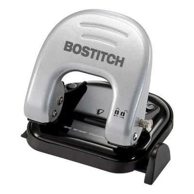Bostitch Ez Squeeze Two-Hole Punch, 20 Sheet Capacity, Black/gray