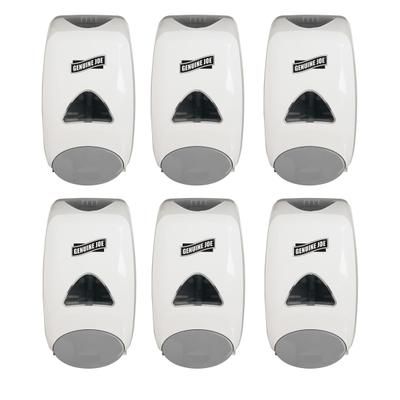 Genuine Joe 1250 Ml Foam Soap Dispenser - Manual - 1.32 Quart Capacity - Site Window, Soft Push, Sanitary-Sealed, Refillable - White - 6 / Carton