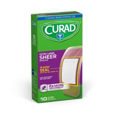 Curad Sheer Adhesive Bandages, 2" X 3 3/4", Case Of 24