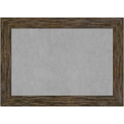 Amanti Art Magnetic Bulletin Board, Steel/aluminum, 43" X 31", Fencepost Brown Wood Frame