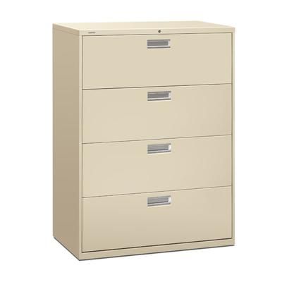 Hon Brigade 600 42"w X 19-1/4"d Lateral 4-Drawer File Cabinet, Putty