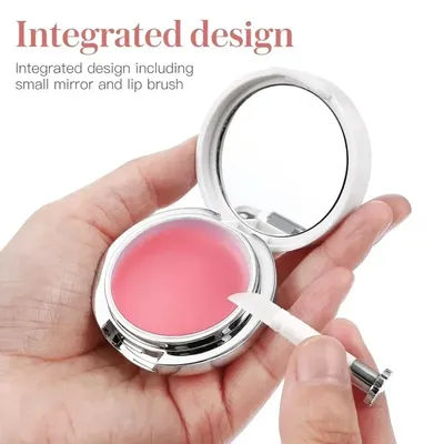 1/2Pcs 15g Lip Mask Holder Box Silicone Lip Brush Mirror Refillable Lipstick Pot Lips Balm Jars Lip Protector Sample Containers