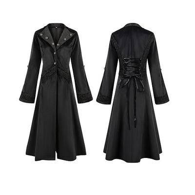Retrò Vintage Punk Gotico Steampunk Cappotto Mascherata Smoking Vampiro Medico della peste Pizzo Costume Per donna Halloween Carnevale Mascherata Feste Halloween Adulti Cappotto