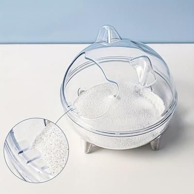 TEMU Transparent Acrylic Hamster Sand , Large Pp Material Sand Bath Container For Hamster, Gerbil, Lemming, Pet Bathroom House