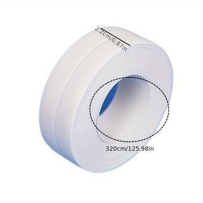 TEMU 150cm/59.6in & 320cm/125.98in Waterproof Bathroom Toilet Kitchen Seal Strip, Anti-mold Adhesive Tape For Countertops, And Flexible Barrier