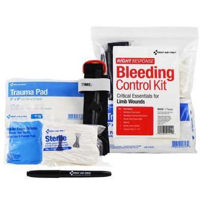 First Aid Only Critical Essentials Bleeding Control Kit for Limb Wounds, 8 Pieces, Plastic Bag (FAO91512)