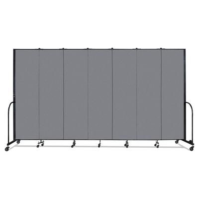 Screenflex Portable Room Divider, 13 ft 1" x 0.75" x 7 ft 4", Vinyl/Fiberglass/Steel, Gray (SCXCFSL747DG)