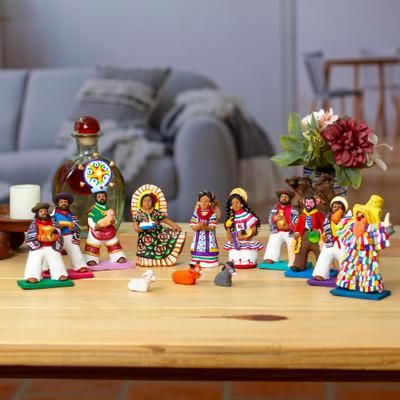 '13-Piece Sculpture Set of Mexican Guelaguetza Festival'
