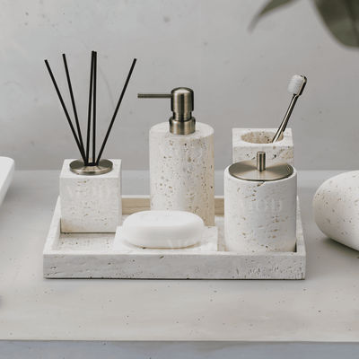 Alabaster Travertine Stone Bath Set | Default Title | MOD LIGHTING