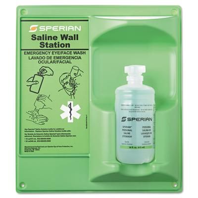 Honeywell Saline Eye Wash Wall Station, 16 oz Bottle, 1 Bottle/Station (FND320004600000)