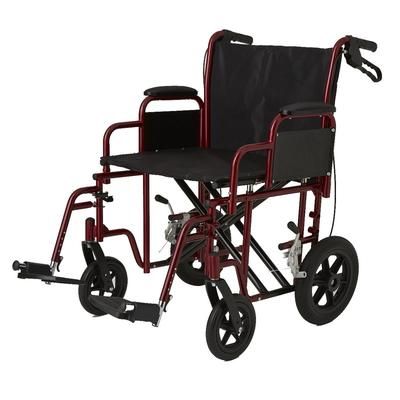 Medline Bariatric Transport Chair with Removable Desk-Length Arms and Swing-Away Footrests, 500 lb. Capacity, 22" Width, 1 EA (MDS80822B)