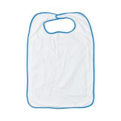 Medline Bib with Hook and Loop Strap, Adult, 21" x 33", White, 12/DZ (MDT014101Z)