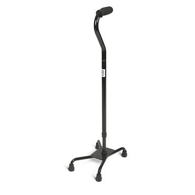 Medline Aluminum Quad Cane with Large Base, 300 lb. Weight Capacity, Black, 2/CS (MDS86228)