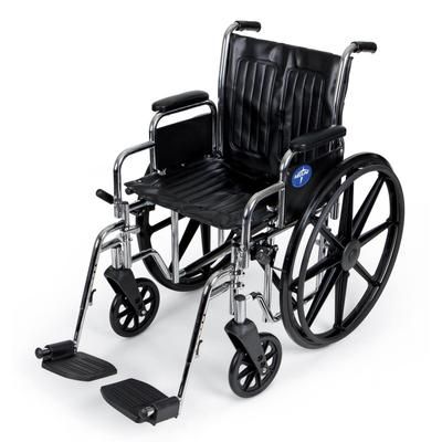 Medline Excel Wheelchair, Removable Desk-Length Arms, Swing-Away Footrests, 18", 1 EA (MDS806250D)
