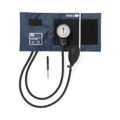 Medline Compli-Mates Handheld Aneroid Sphygmomanometer with Nylon Case, Navy Blue, 1 EA (MDS9106)