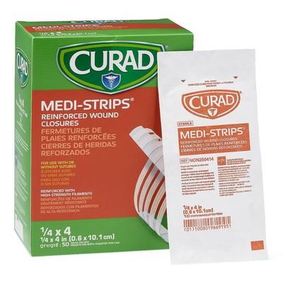 Curad Sterile Medi-Strip Wound Closure, 1/4" x 4", 500/BX (NON250414Z)