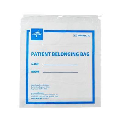Medline Patient Belongings Bag with Drawstring, Clear, 18" x 20", 250/CS (NON026330)