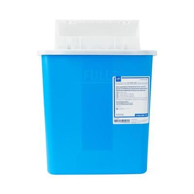 Medline Pharmaceutical Waste Container with Flap Top, Blue, 3 gal., 10/CS (MDS705204B)