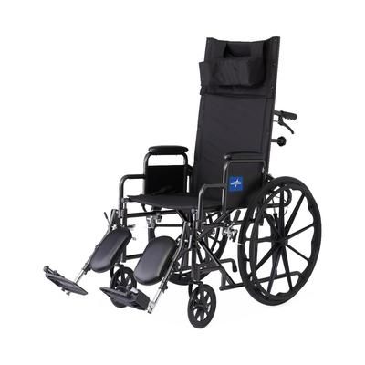 Medline Reclining Wheelchair with Desk-Length Arms, Nylon, 18" Wide, 1 EA (KR188N21E)