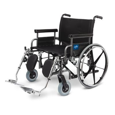 Medline Shuttle Extra-Wide Bariatric Wheelchair with Removable Desk Length Arms and Elevating Legrests, 28", 1 EA (MDS809850)