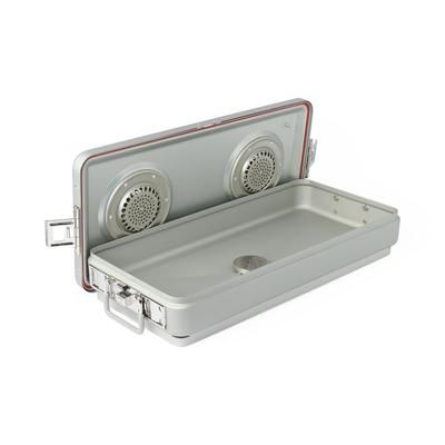 Medline Steriset Full-Sized Sterilization Container, Condensate Drain, Aluminum Lid, Gray Handle, 23.5" x 10.8" x 4.7", 1 EA (WAG2VC11ASA)