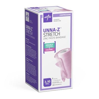 Medline Unna-Z Stretch Zinc Oxide Compression Bandage with Calamine, 3" x 10 yd., 1 EA (NONUNNAS30H)
