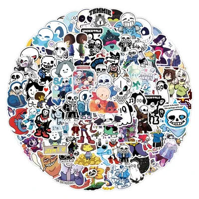 10/30/55/110PCS Game Undertale Stickers PVC Waterproof Decals DIY Fridge Luggage Skateboard Phone Bike Cartoon Kids Toys Gifts