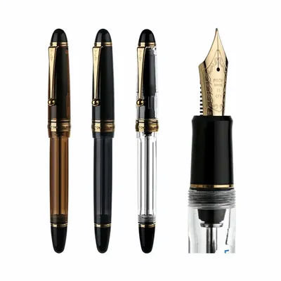 Original Pilot Custom 823 Transparent Demonstrator Fountain Pen 14K Gold Nib pen Vacuum Filling System High Capacity Ink