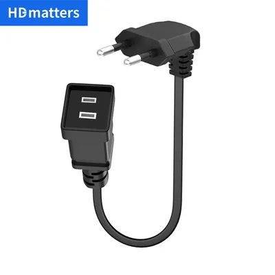 US to EU Power converter adapter cable 2-PIN Polarized US female to EU Male Plug USA to EU Power Plug adapter extension Cord